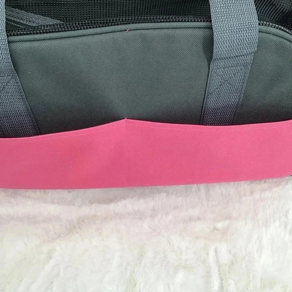 Pet Carrier Small-Medium Size Canvas & Mesh Top Handle Gray/Pink NWOT - Picture 4 of 9